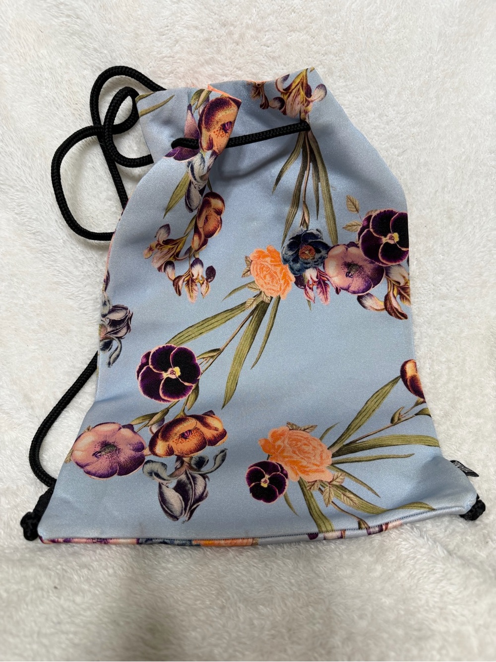 Triangl neoprene floral print drawstring backpack bag